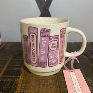 Mellow And Mod Bookish Book Club Mug Purple And Pink Friendship Theme NEW
